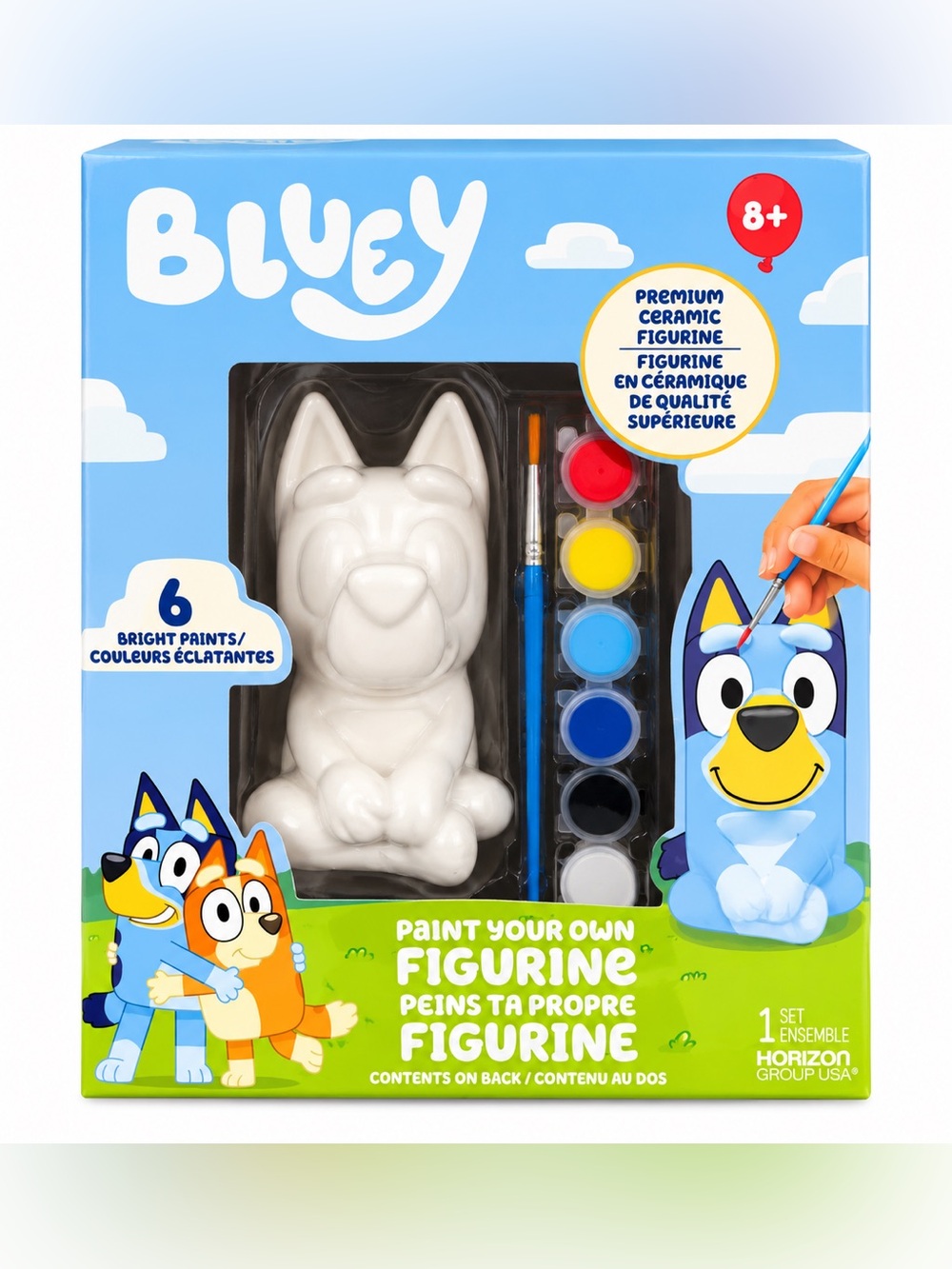 Bluey Paint-Your-Own Ceramic Dog Figurine Kit - White